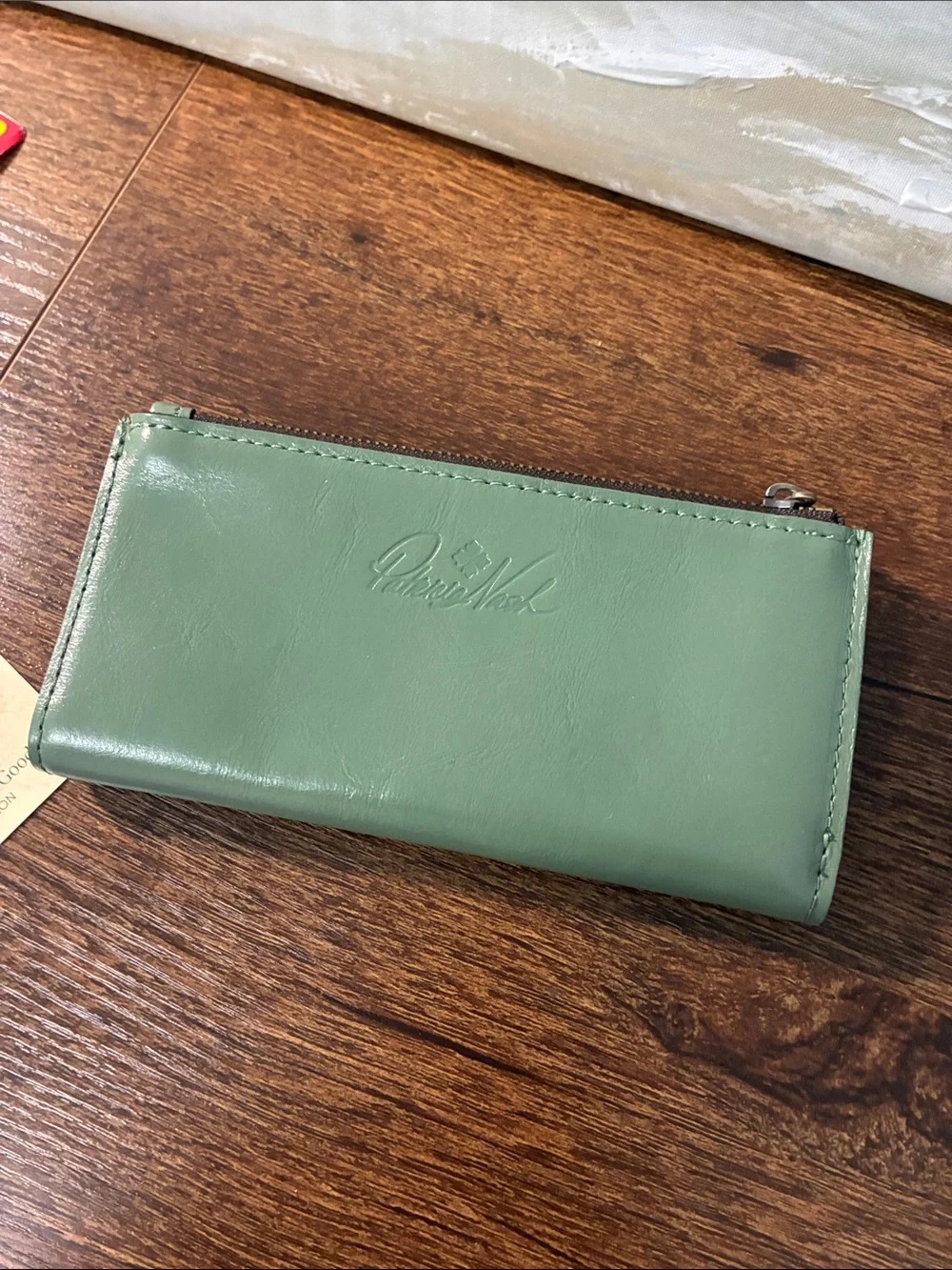 Patricia Nash Sage Green Leather Snap Wallet